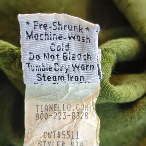 Vintage Tianello Green Womens Blouse XS 100% Tencel Button Front Asian Inspired - Picture 10 of 16